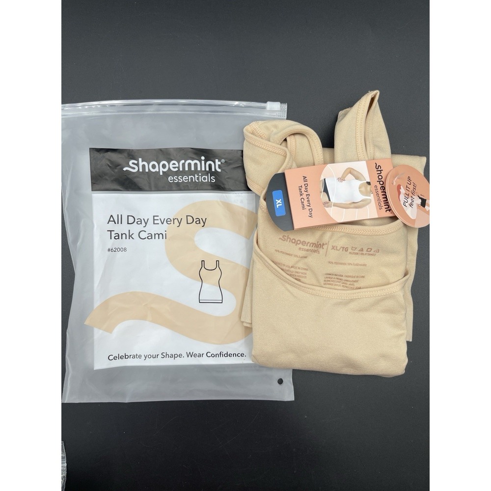 Shapermint Essentials Tank Cami XL Nude Beige Seamless Shapewear NWT